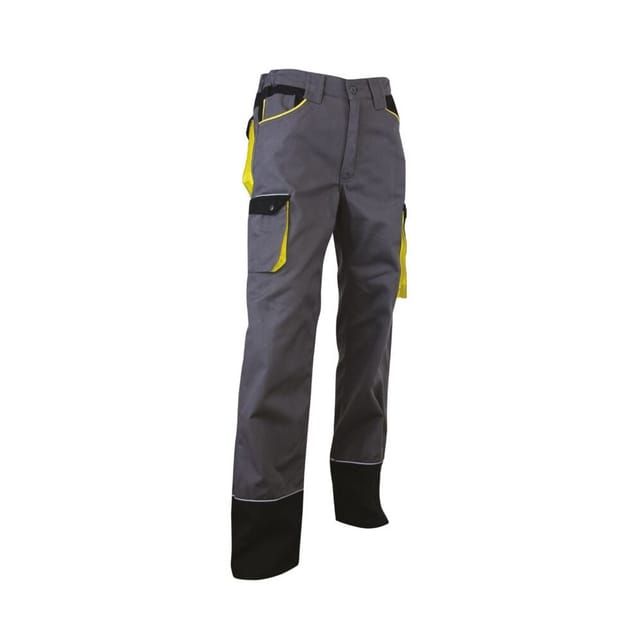 1258 - 38 LMA Pantalon de travail LMA sechoir taille 38 gris/noir/jaune zéro métal