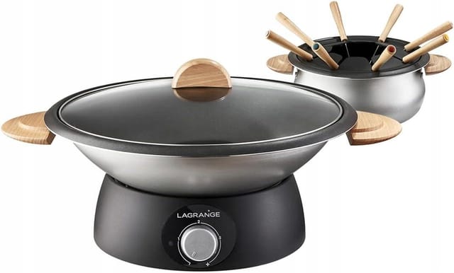 Lagrange Wok und Fondue Grau 1,5 L für 8 Personen