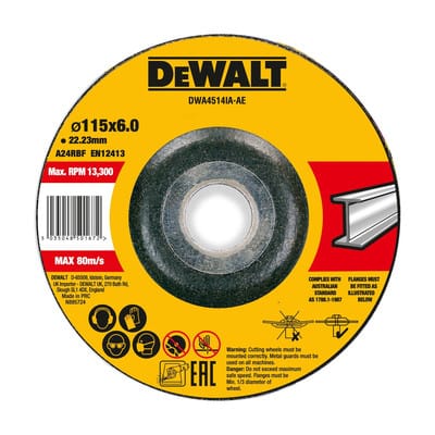 High Performance Schruppscheibe 115x6x22,23mm Metall Typ 42 (gekröpft) DWA4514IA-AE - Dewalt