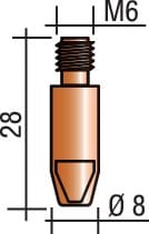Stromdüse Draht-Ø 0,8mm m 6 L.28mm E-Cu Trafimet