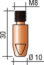 Stromdüse Draht-Ø 0,8mm m 8 L.30mm E-Cu Trafimet