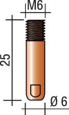 Stromdüse Draht-Ø 1mm m 6 L.25mm E-Cu Trafimet