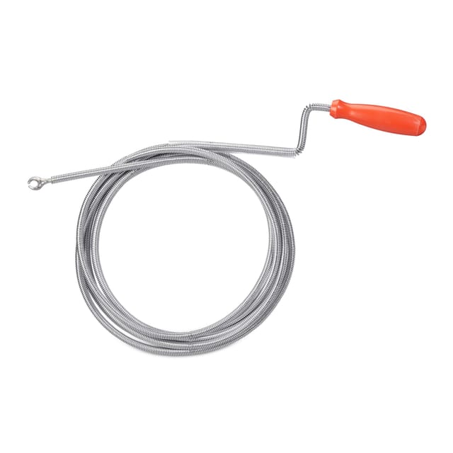 2 x Rohrreinigungsspirale mit Kralle, mechanische Rohrreinigung, wc, Dusche, Waschbecken, Stahl, 6mm x 3m, silber