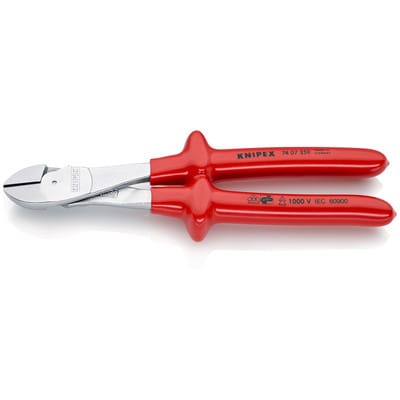 74 07 250 Kraft-Seitenschneider tauchisoliert, vde verchromt 250 mm - Knipex