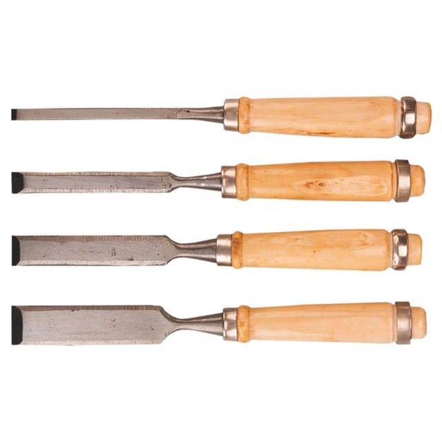 4 tlg. Meißel-Set mit Holzgriff