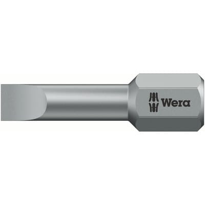 5056203001 Bit 800/1 tz für Schlitzschrauben 4 mm Länge 25 mm 1/4 Zoll C6,3 - Wera