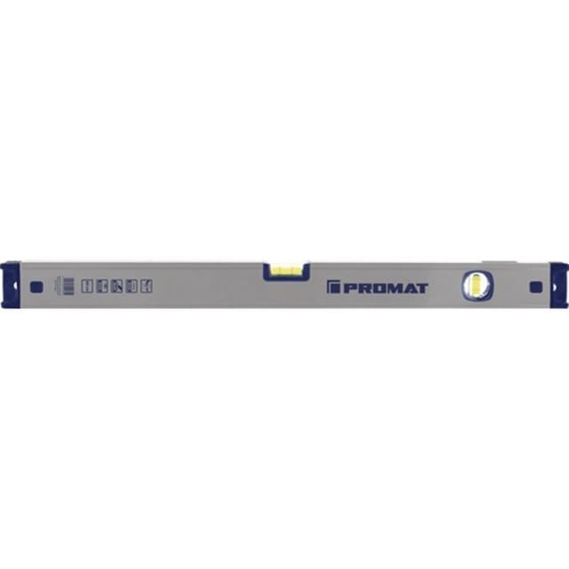 Promat - Wasserwaage 60 cm Aluminium silber Spiegellibelle max. ±0,5 mm/m