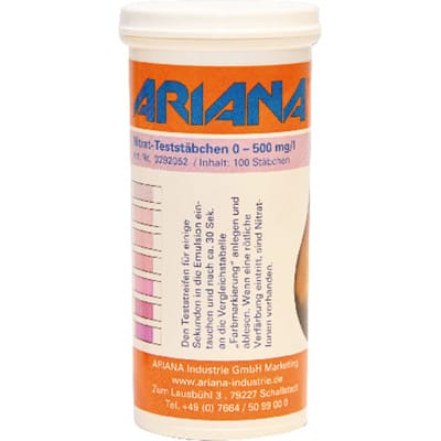 Messstäbchen trgs 611 Nitrat-Gehalt 0-500 mg/l 100 St.Dose Ariana