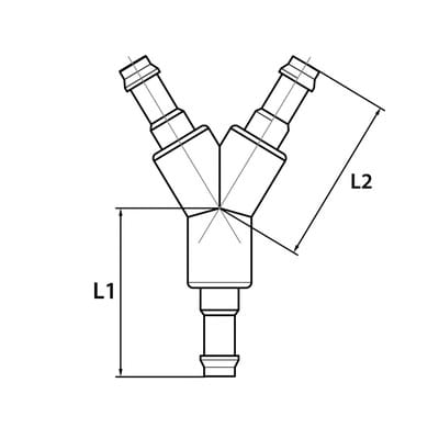 Y-Schlauchverbindungsstutzen, für Schlauch lw 4, Messing und pom - Riegler