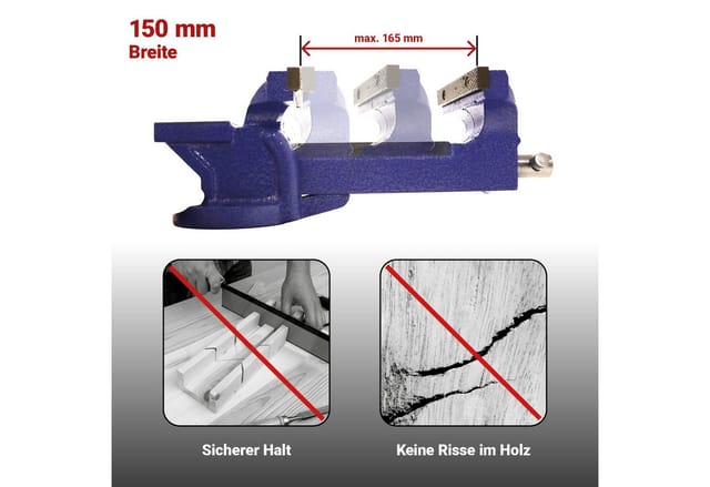 Bituxx Schraubstock Handschraubstock Werkbank Werkstatt 150 mm mit Amboss