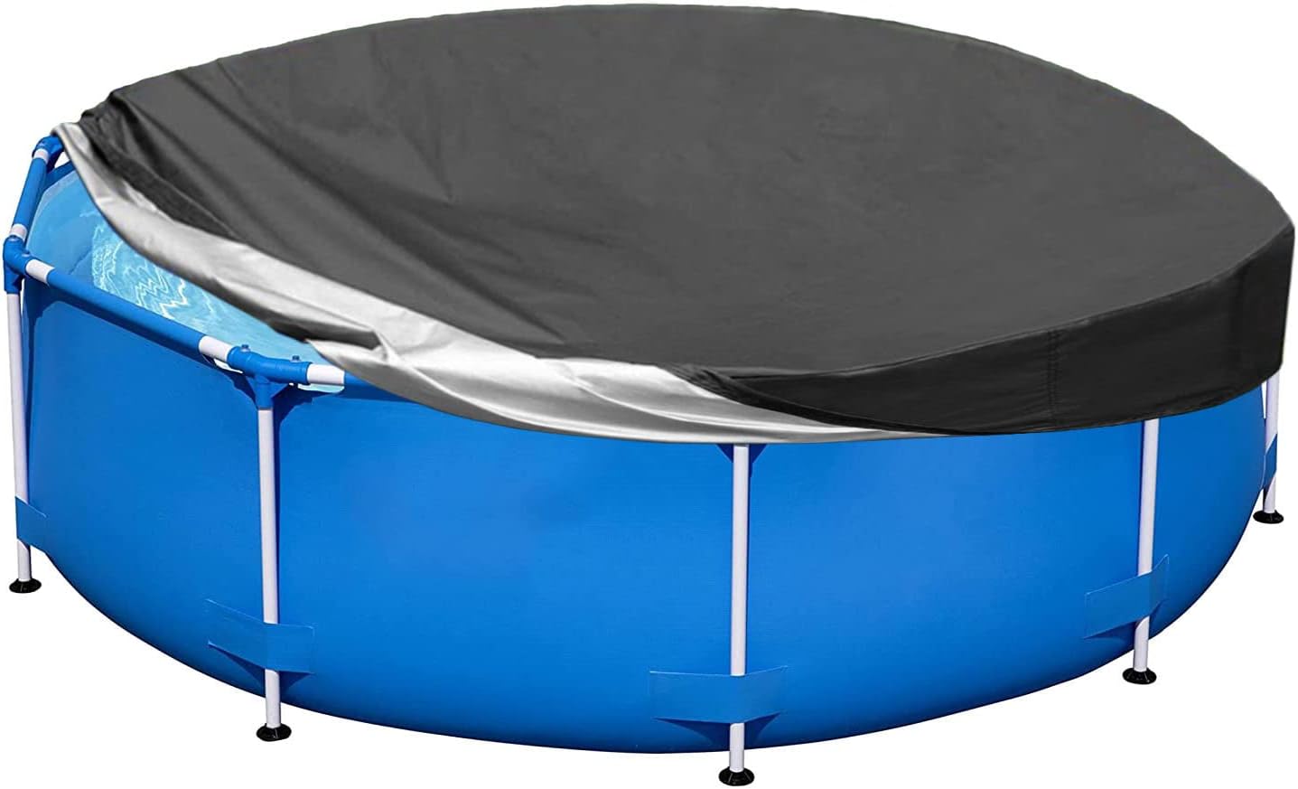 Poolabdeckung – 244 Cm – Rund – Winterfestmachung Für Aufstellpools – Wasserdicht Und Staubdicht – Schwarz – 1 Stück