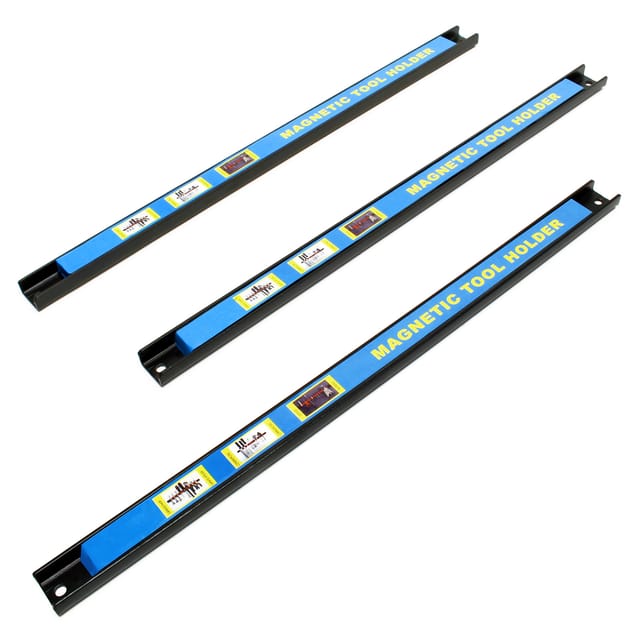Wiltec Magnetleiste 3er Set 46cm Werkzeughalter aus Karbonstahl Schiene als Wandhalterung für Werkstatt zur Wandmontage Werkzeugmagnetleiste