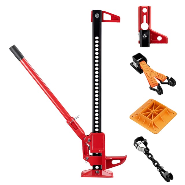 Wiltec Farm Jack – Allround-Set für SUV/Offroad, Wagenheber bis 3000 kg mit Stützplatte, Radhebe-Adapter, Stoßstangen-Adapter, Winden- &
