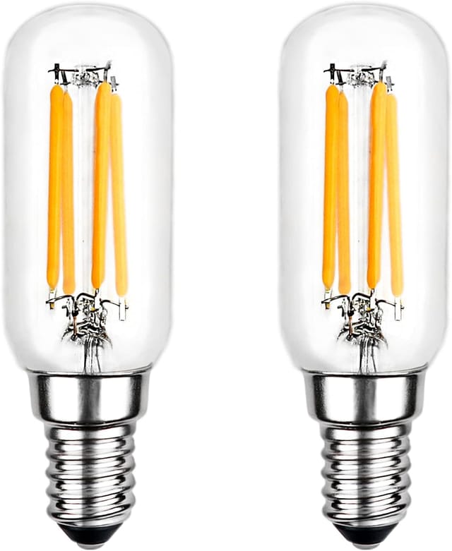 LED-Lampe für Dunstabzugshauben, T25 E14, 4 W, warmweiß (2700 K), 400 lm, röhrenförmige LED-Filamentlampe für Kochfeldabzüge, nicht dimmbar, 4er-Pack