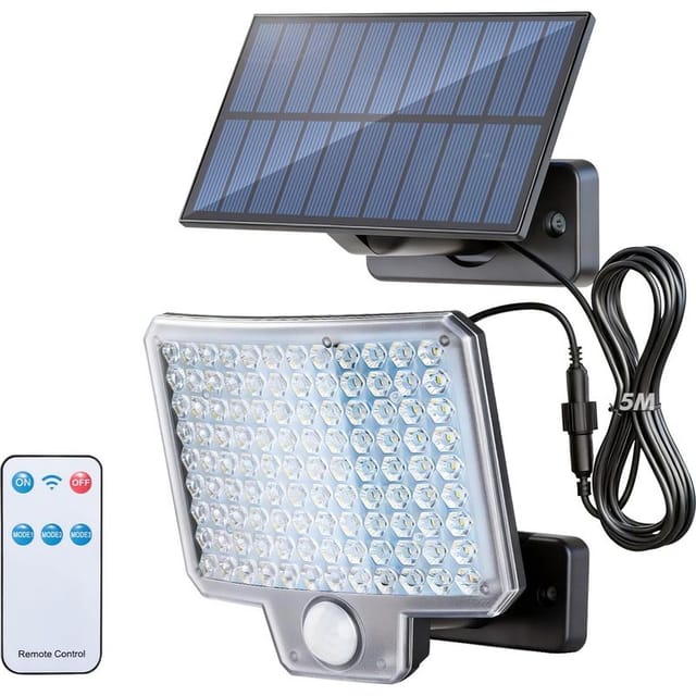 Solarbetriebene Außenstrahler Mit Bewegungsmelder, 3 Beleuchtungsmodi Und Fernbedienung, Wasserdicht, Ideal Für Garten, Hof Oder Einfahrt.