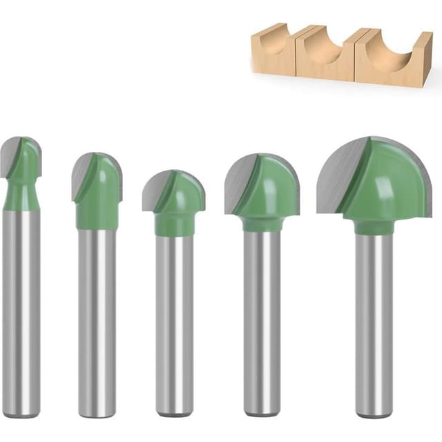 Fräserschaft, 6 Mm, 5 Stück, Nutfräser Mit Rundkopf, Nutfräser, 6 Mm / 8 Mm / 10 Mm / 12 Mm / 18 Mm