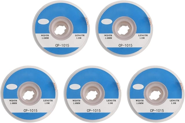 Packung Mit 5 Entlötlitzen Ohne Reinigung Für Die Reparatur Von Leiterplatten, 1 Bis 3,5 Mm Breit Und 1,5 M Lang, Kompatibel Mit (1 Mm) Lötkolben