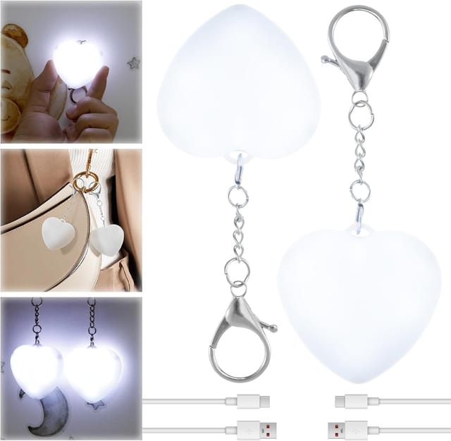 Zwei tragbare LED-Taschenlampen, ein herzförmiges Geschenk für Familie, Freunde, Freundin oder Mutter.