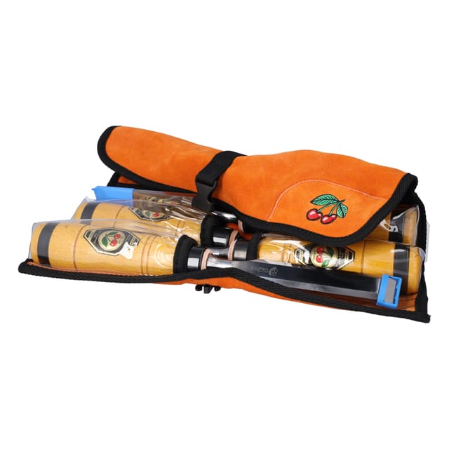 Zimmermannsbeitelsatz 4-tlg., in Velourledertasche Kirschen 1958000