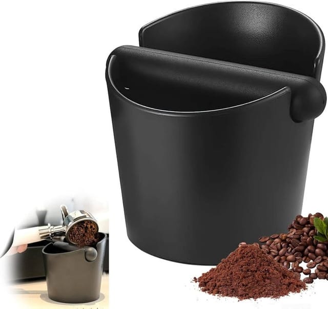Kaffeesatzbehälter, Abklopfbox, Barista-Zubehör mit abnehmbarem Metall-Abklopfsteg und rutschfestem Boden