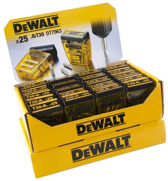 Bitbox (Bitset) DT961, Torx 30 Bitsatz l 25 mm in Kunststoffbox 25-teilig - Dewalt