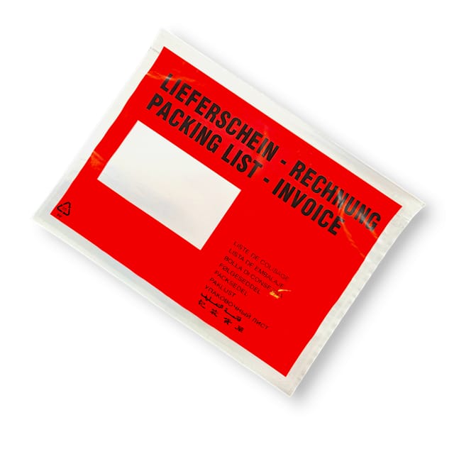 C5-Aufkleber mit Aufdruck (LIEFERSCHEIN / RECHNUNG) selbstklebende Umschläge im Paket. 100 Stk.
