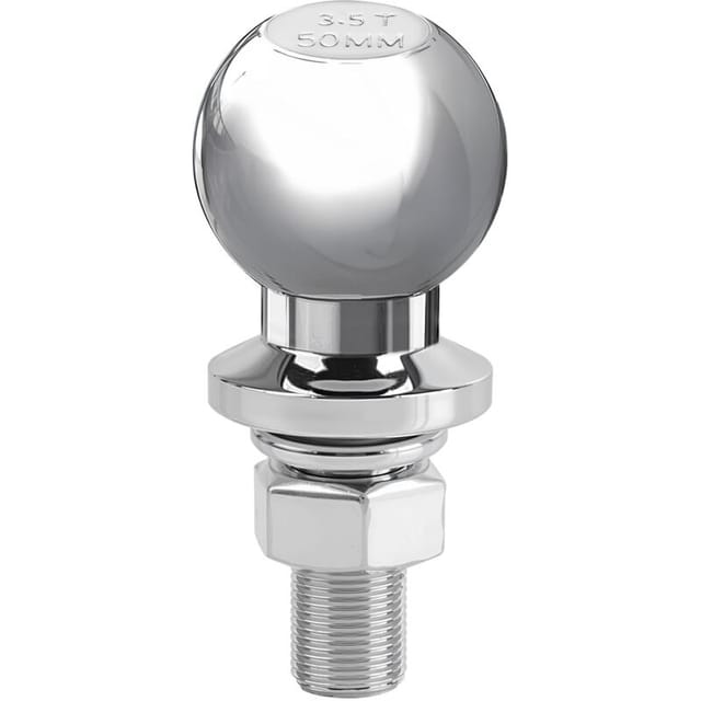 Wiltec Anhängerkupplungskugel 50 mm 3,5 t aus Carbonstahl gerader Kugelkopf 50/22 mm für Anhängerkupplung