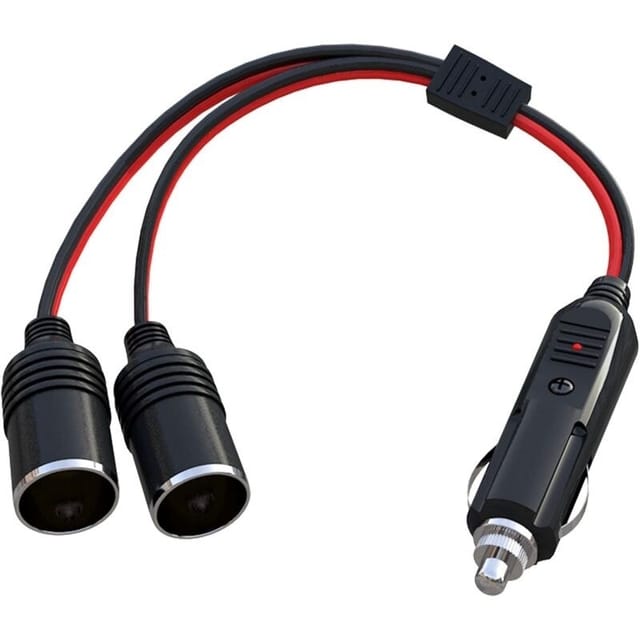 Zigarettenanzünder-verteiler Fürs Auto, 1 Auf 2 Anschlüsse, 12-v-netzteiladapter, 2-fach-verteiler, 30 Cm Langes Zigarettenanzünder-verlängerungskabel Mit 15-a-sicherung