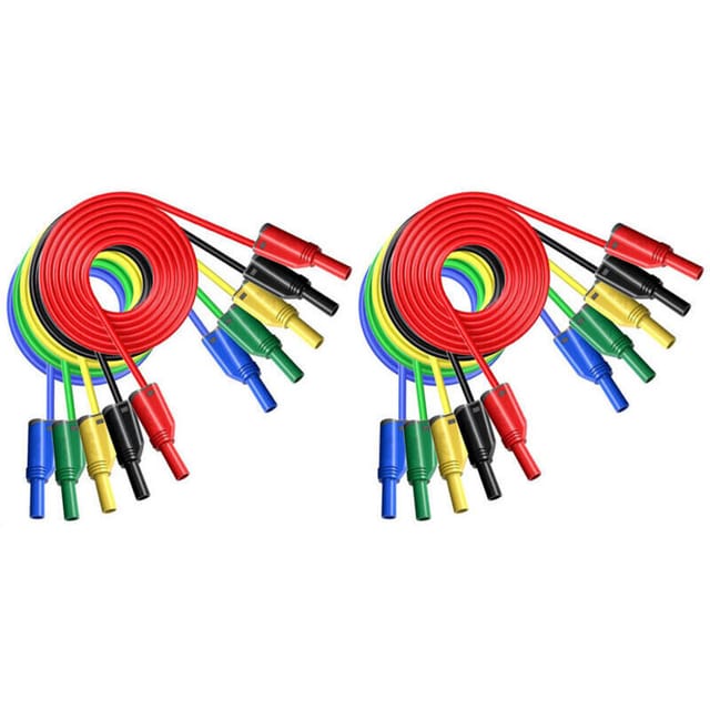 10 Stück 4 mm isolierte, stapelbare Bananenstecker für Multimeter, flexibles Silikonkabel