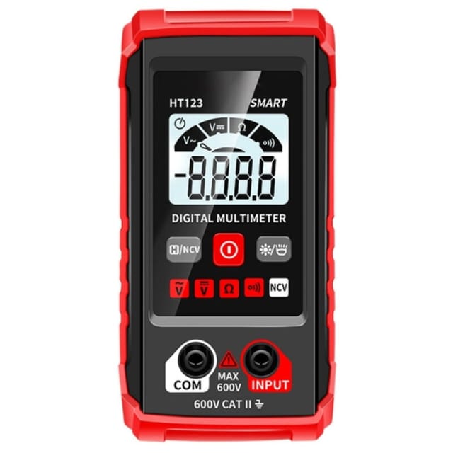 Ht-123 Digitalmultimeter Mit 2000 Intelligenten Messpunkten, Automatischer Bereichswahl, Berührungsloser Spannungsmessung, Spannungsprüfer, Misst Wechsel- Und Gleichspannung, Widerstand Und Durchgang