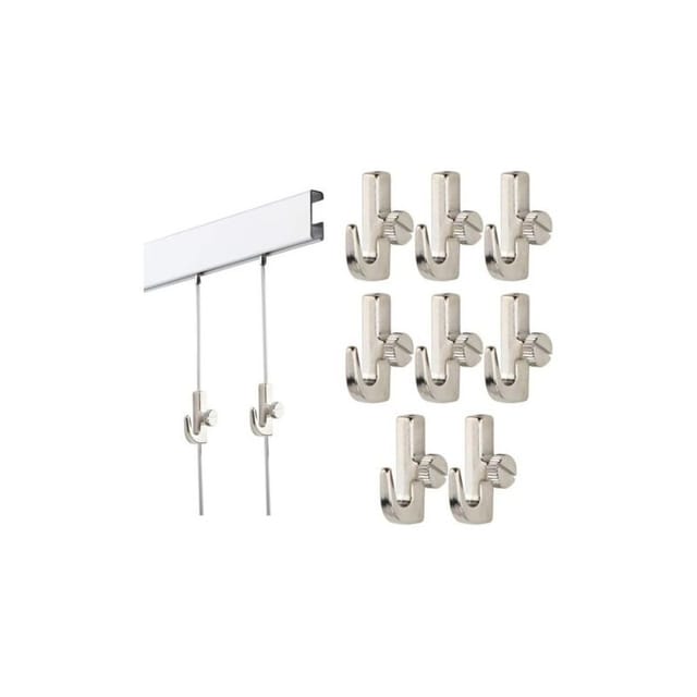 Set Mit 10 Mini-bilderleistenhaken In Silber Für Bilderaufhängeschienen Und Bilderrahmen, Ideal Zum Aufhängen Von Kunstwerken Und Rahmen