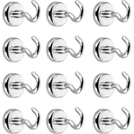 Magnethaken, Magnethaken, Starker Neodym-magnet, 5,5 Kg Anziehungskraft (12er-pack)