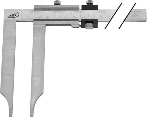 Helios Preisser - Werkstattmessschieber mit langen Messschenkeln, ohne Spitzen, mit Feinstellung 800 mm