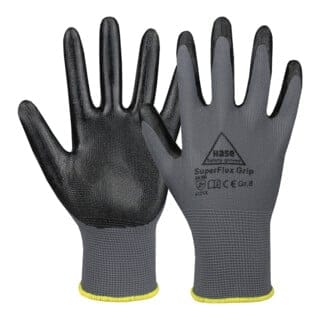 Handschuhe Superflex Grip Gr.9 grau/schwarz EN 388 PSA II Nitril