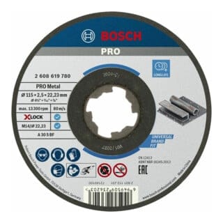 Bosch - pro Metal X-Lock Trennscheibe 115 x 2,5 x 22,23 mm - 2608619780