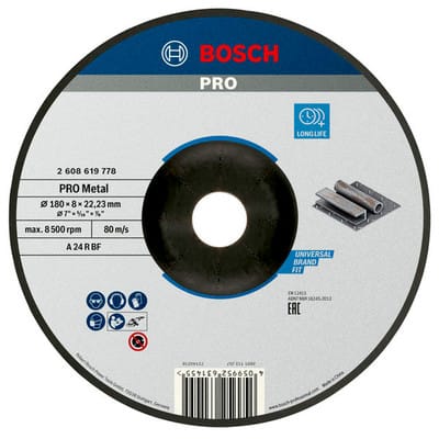 Pro Metal Schleifscheibe 180 x 8 x 22,23 mm - 2608619778 - Bosch