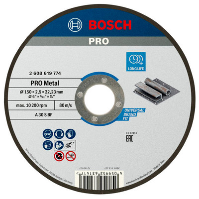 Bosch - pro Metal Trennscheibe 150 x 2,5 x 22,23 mm - 2608619774