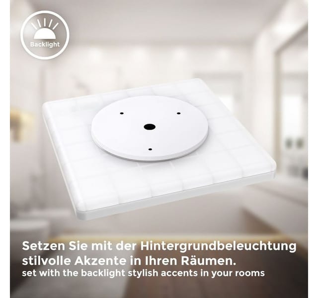 B.k.licht - led Panel 29x29 cm - 18W, 2400lm, IP44, flach, neutralweiß, weiß
