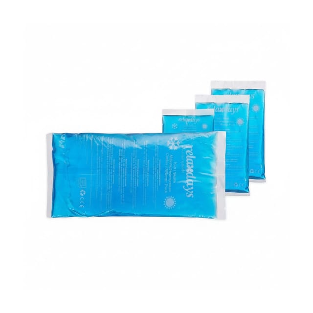 Kühlpads, 4er Set, 3 Größen, Kalt Warm Kompressen, Kühlpacks Gel, wiederverwendbare Gelkühlkompressen, blau - Relaxdays