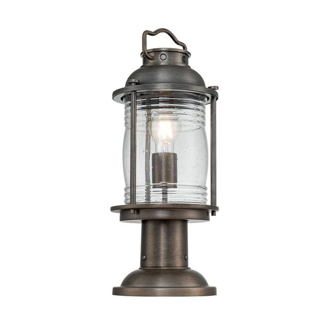 Kichler - Sockel Laterne ashland bay im Industriedesign, Bronze Höhe 47cm