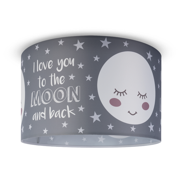 Paco Home Deckenlampe Kinderzimmer Pendelleuchte Baby Lampenschirm Stoff Rund Sterne Design 1 (Ø45,5 cm), Deckenleuchte - Weiß