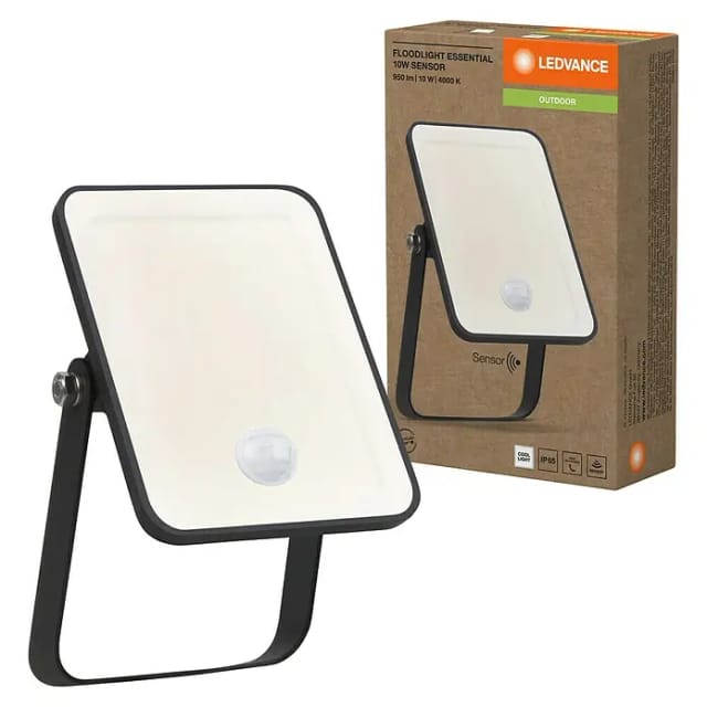 Led Außenleuchte Flood Essential 10 Watt Sensor schwarz Strahler & Flutlichter - Ledvance