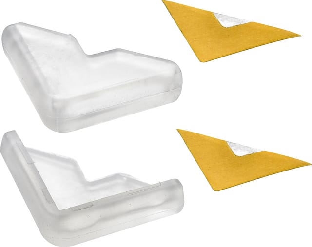 Hettich Selbstklebende Eckenpuffer, 30 x 30 x 8,5 mm, Kunststoff, transparent