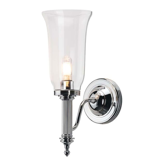 Wandlampe Spiegelleuchte Lampe LED Glas Badleuchte klar Flurlampe chrom poliert