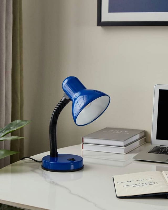 Schreibtischlampe Basic Blau mit flexiblem Arm Eglo
