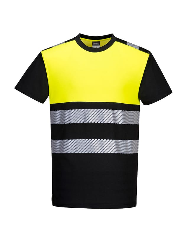 T-Shirt Pw3 Hochsichtbarkeit Klasse 1 Farbe: Schwarz/Gelb Größe S - Portwest