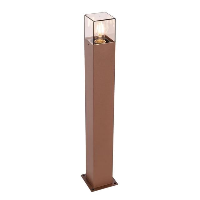 Qazqa - Industrielle Steh-Außenleuchte 70 cm rostbraun IP44 - Dänemark