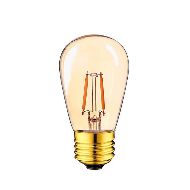 S14 E27 LED-Filamentlampen, Edison-Fassung, Kunststofflampen, Warmweiß 2200K, 1W, entspricht 20W, als Ersatz für wasserdichte Lichterketten im