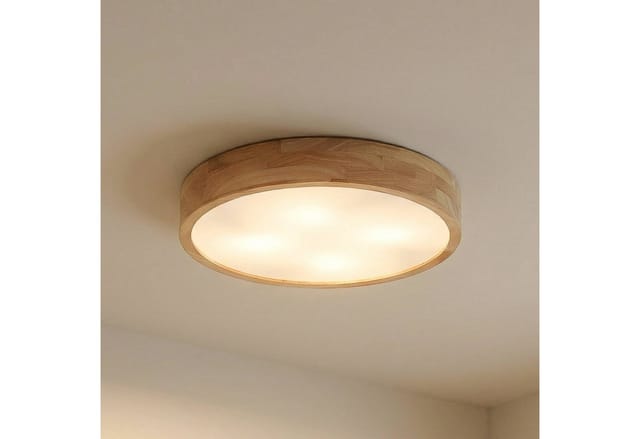 Deckenlampe "tanju" Aus Holz Für Wohnzimmer & Esszimmer Von Lindby