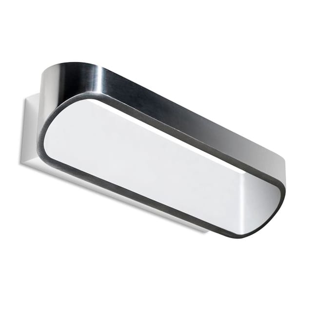 Leds-c4 - Ovale Wandeinbauleuchte für den Innenbereich mit warmweißem Licht in der Farbe Aluminium satiniert 3000 k